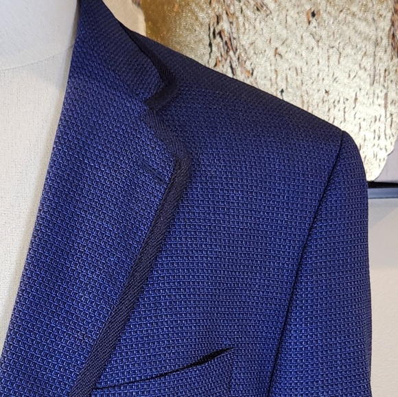 TALLIA Royal Men's Blue Blazer with Patterned Lining Size 48L - Picture 2 of 10